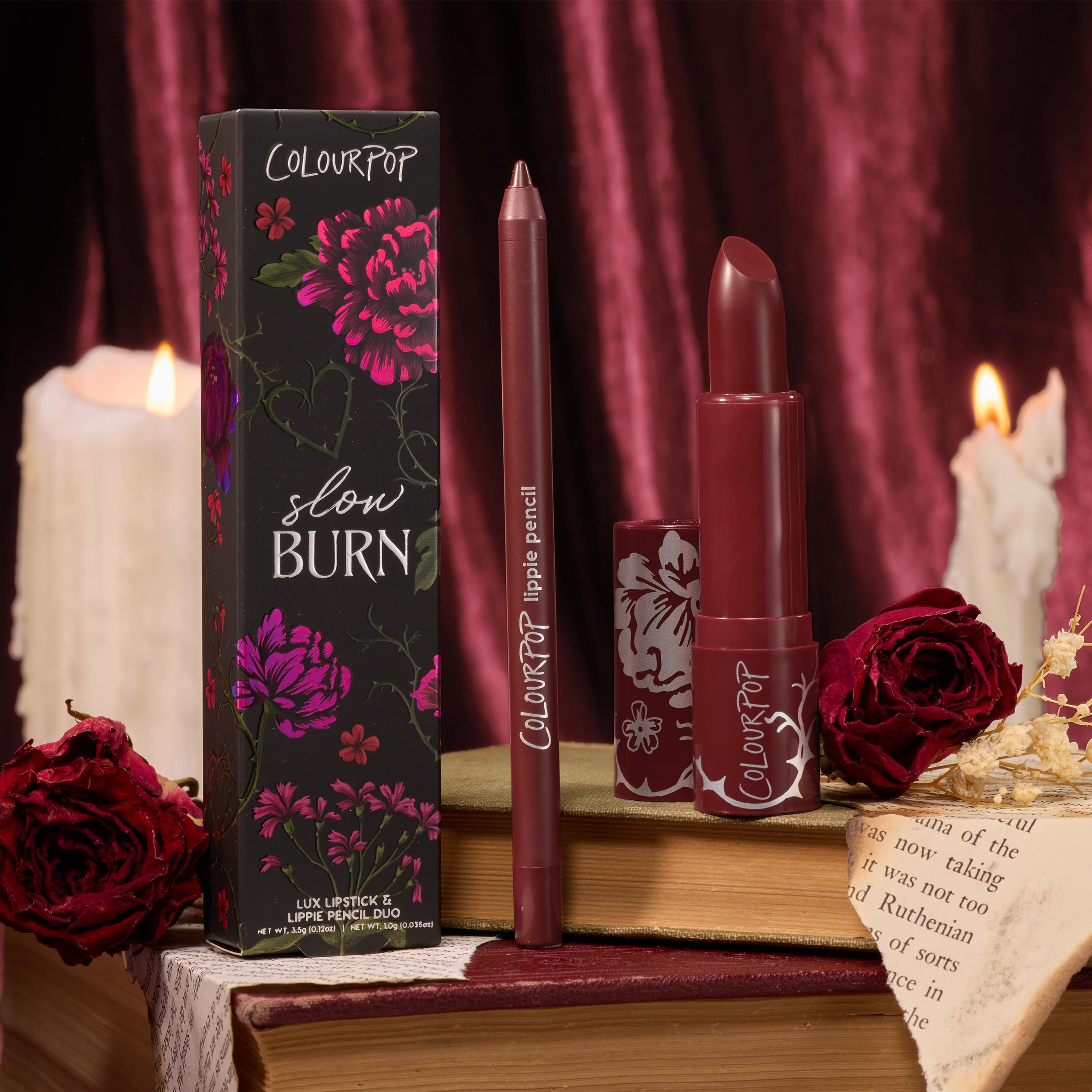 Kit-SlowBurn-Stylized-Into-Lit <span class=bbbbb>Slow Burn</span><br/><b class=ccccc>Lipstick & Lip Pencil Kit</b> - Image 1